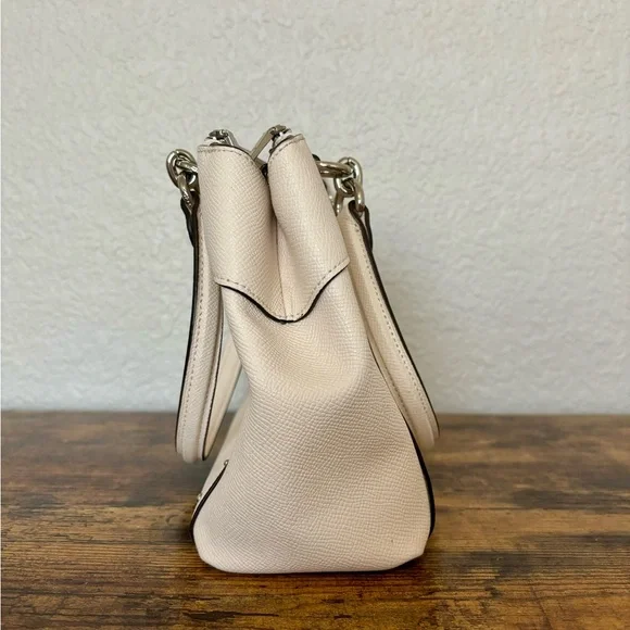 NEW Coach Mini Brooke Carryall Small Satchel Crossbody Chalk Silver Rivets - Picture 9 of 11